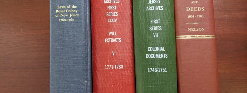 NJ colonial records books from our Genealogy Collection.